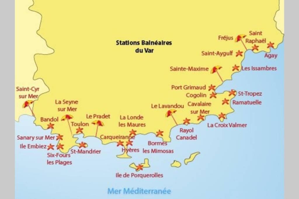 Superbe T2 Lumineux 3*** 10 Mn A Pied De La Plage Lägenhet Le Pradet Exteriör bild